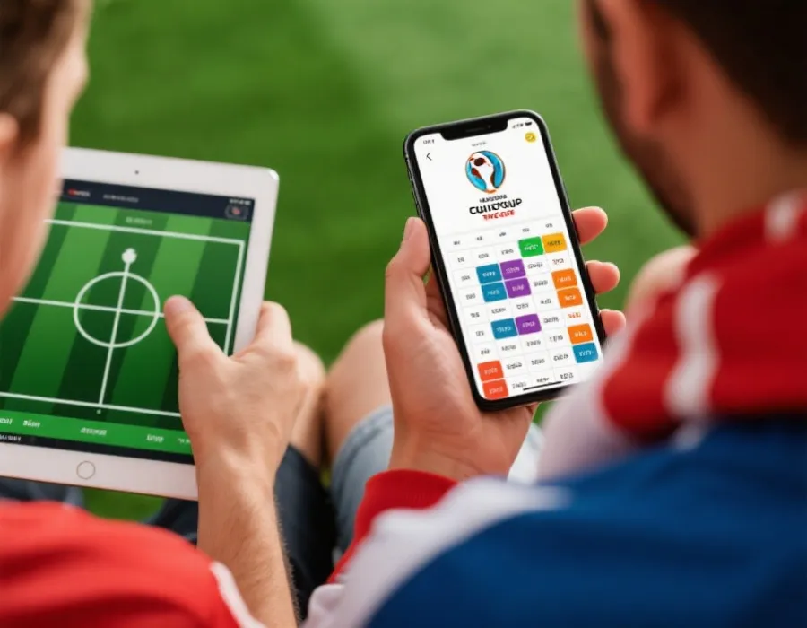 查看世界盃賽程的球迷情境