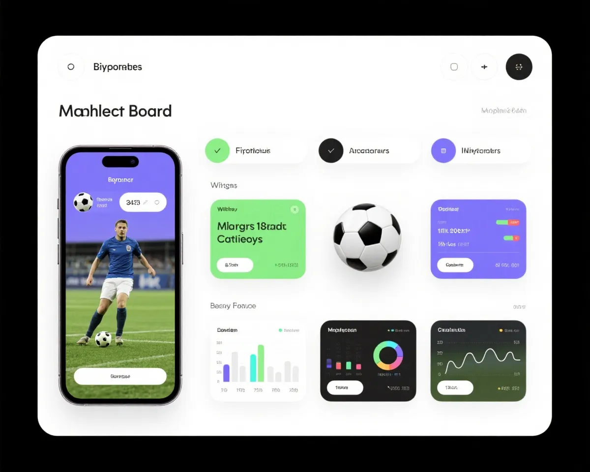 平台比較與足球賽事資訊示意圖
